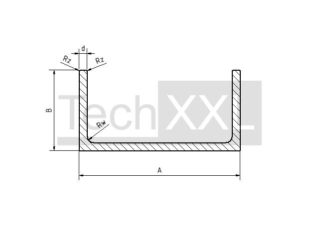 C-профиль 25x25x2 Rw / Rz0,5 wie HH300CP12